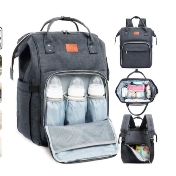 KeaBabies Original Diaper Bag Mystic Gray Large Capacity & Multi-Functional - Picture 8 of 11